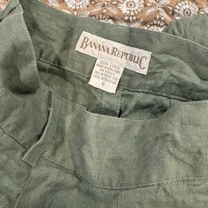 Vintage Banana Republic Green Linen Pants